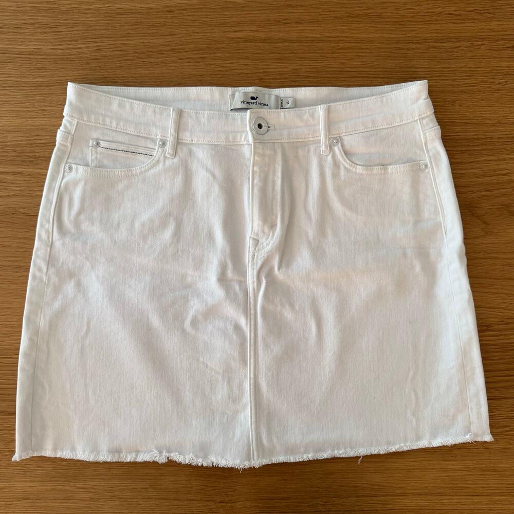Vineyard Vines White Denim Miniskirt